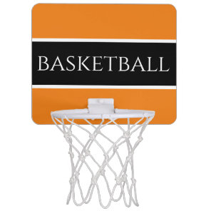 BASKETBALL Athletic Orange Black White Stripes     Mini Basketball Hoop