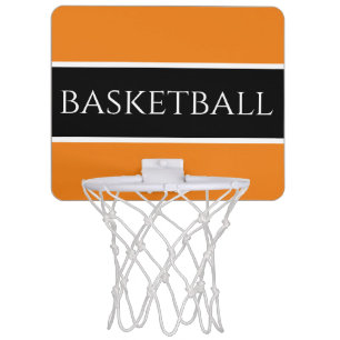 BASKETBALL Athletic Orange Black White Stripes Mini Basketball Hoop