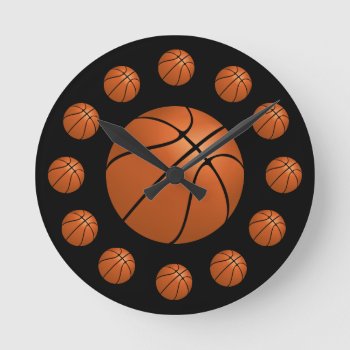 Basketball Atom Clock by BostonRookie at Zazzle