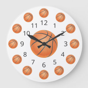 Basketball Atom Clock with Numbers