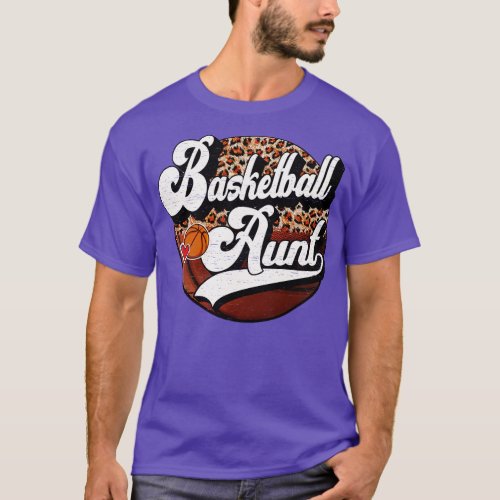 Basketball Aunt Vintage Basketball Family Matching T_Shirt