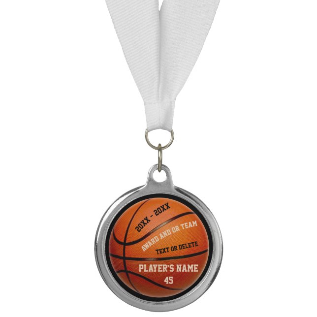 Basketball Awards Medals with Your Text and Colors (Front)