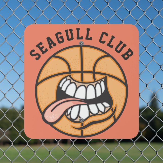 Basketball B-Ball Team Club Personalize Outdoor Metal Sign (In Situ(Fence))