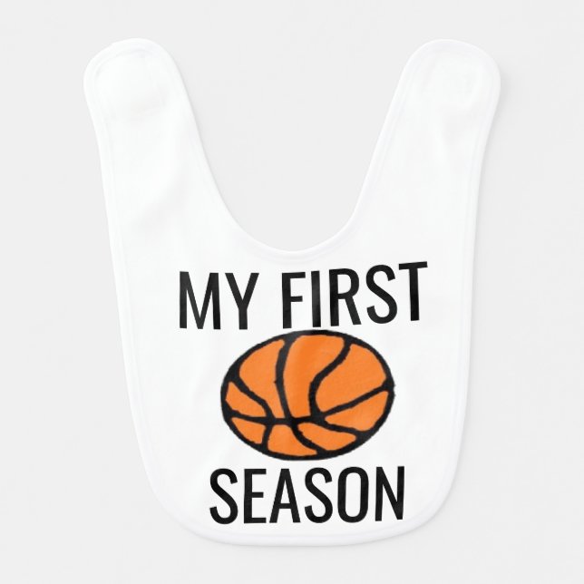 BASKETBALL BABY BIB MY FIRST SEASON BESTSELLING (Front)