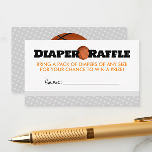 Basketball Baby Shower Diaper Raffle Insert Cards