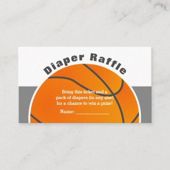 Basketball Baby Shower Diaper Raffle Ticket Enclosure Card by prettypicture at Zazzle