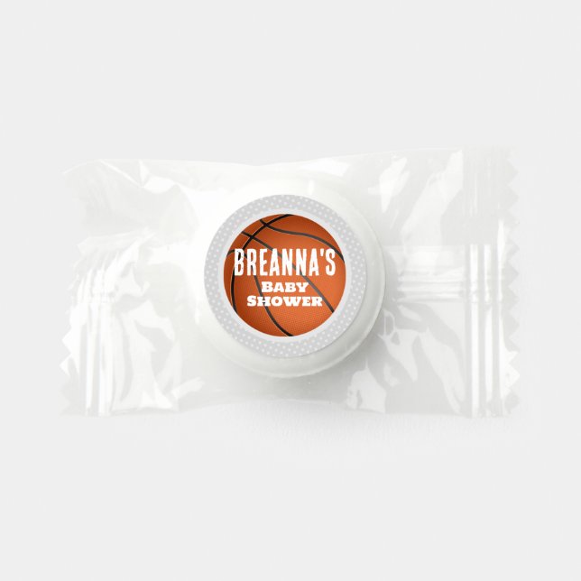Basketball Baby Shower Favor Candies (Front)