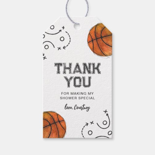 Basketball Baby Shower Favor Tags
