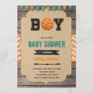 Basketball baby shower invitation
