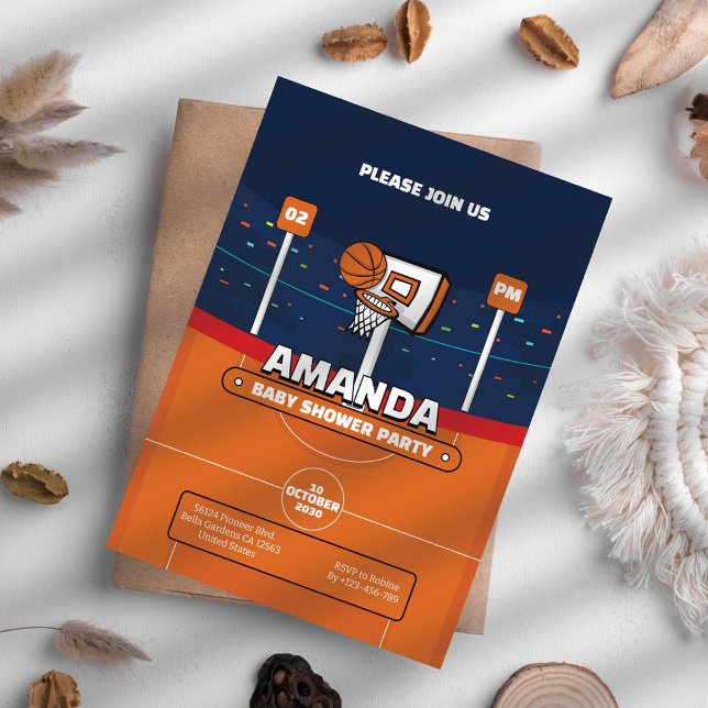 Basketball Baby Shower Invitation (Creator Uploaded)
