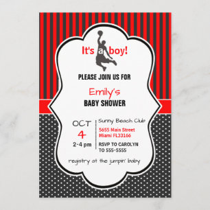 Basketball Baby Shower Invitation Card
