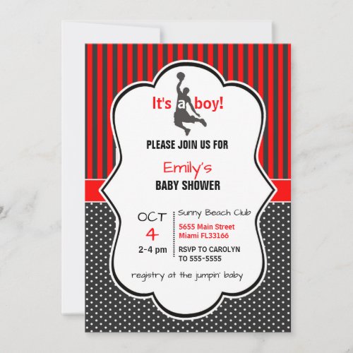 Basketball Baby Shower Invitation Card