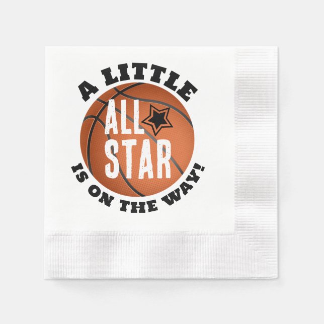 Basketball Baby Shower Paper Napkins (Front)