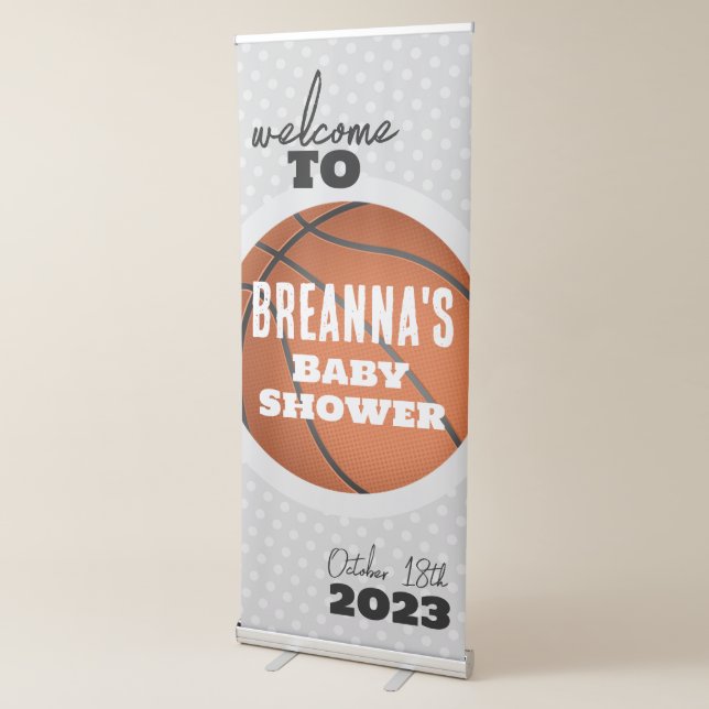 Basketball Baby Shower Party Retractable Banner (3/4)