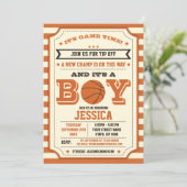 Basketball Baby Shower Ticket Invitation (Standing Front)