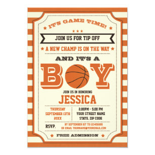basketball themed baby shower invitations