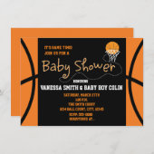 BASKETBALL BABY SHOWER Typography Party Invitation (Front/Back)