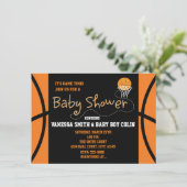 BASKETBALL BABY SHOWER Typography Party Invitation (Standing Front)