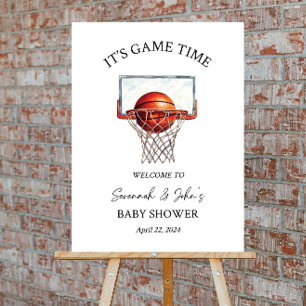 Basketball Baby Shower Welcome Sign, Editable Bask Foam Board