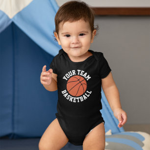 Basketball Baby Team Name, Player Name and Number Baby Bodysuit