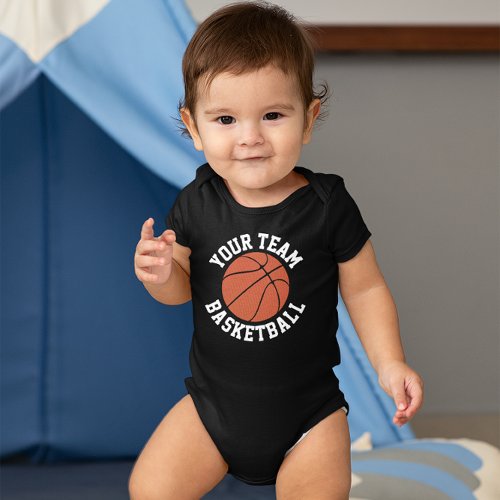 Basketball Baby Team Name Player Name and Number Baby Bodysuit