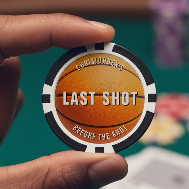 Basketball Bachelor Party Last Shot Before Knot Poker Chips (Creator Uploaded)