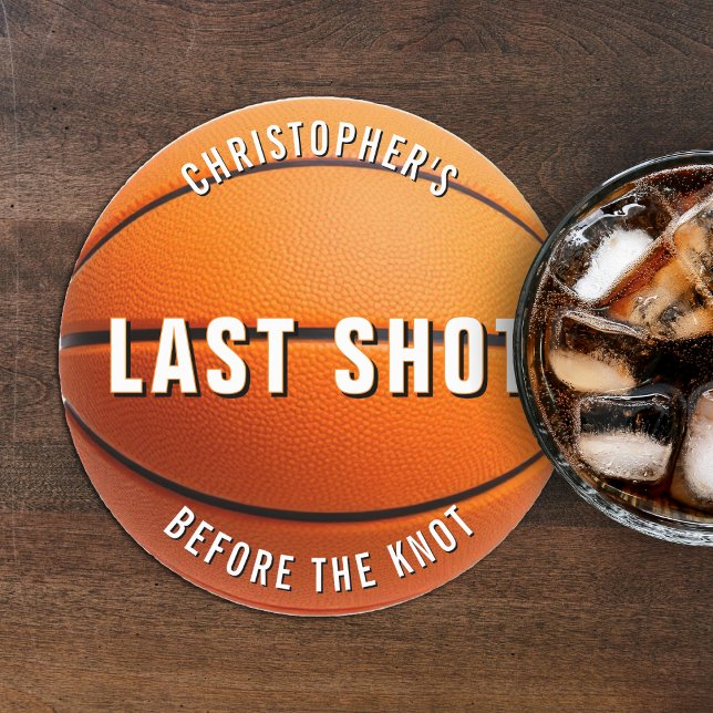 Basketball Bachelor Party Last Shot Before Knot Round Paper Coaster (Creator Uploaded)