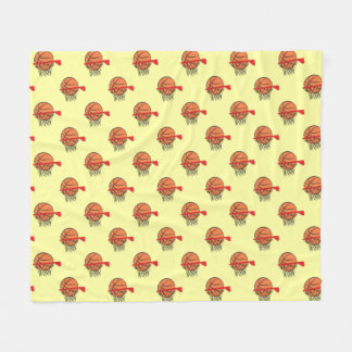Basketball - Ball and Hoop Pattern Fleece Blanket