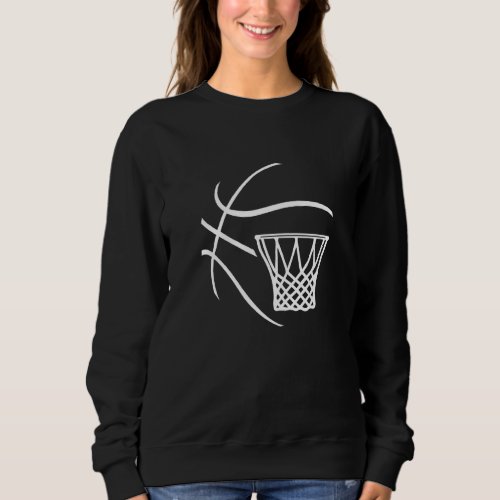 Basketball Ball And Net  Graphic Basketball Sweatshirt