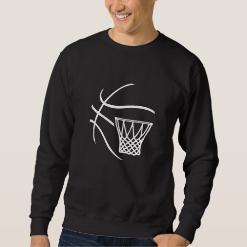 Basketball Ball And Net  Graphic Basketball Sweatshirt