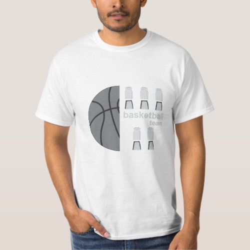 Basketball ball and uniforms T_Shirt