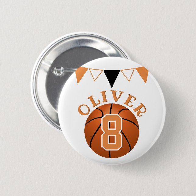 Basketball Ball Bunting Flags Kids Birthday  Button (Front & Back)