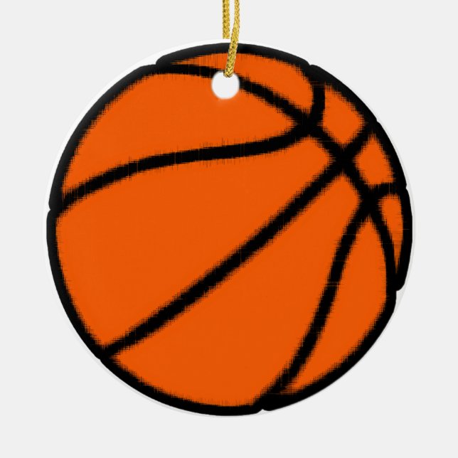 basketball (ball) ceramic ornament (Front)