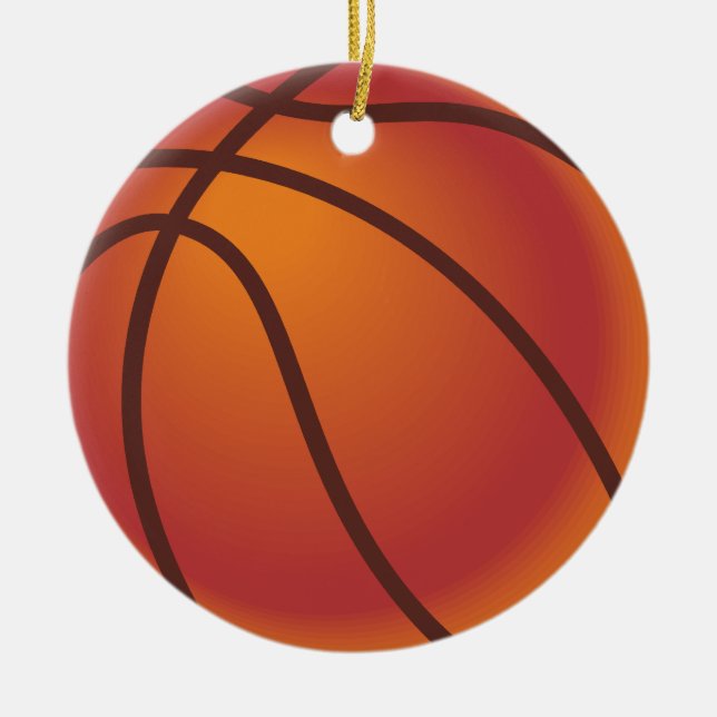 Basketball Ball Ceramic Ornament (Front)