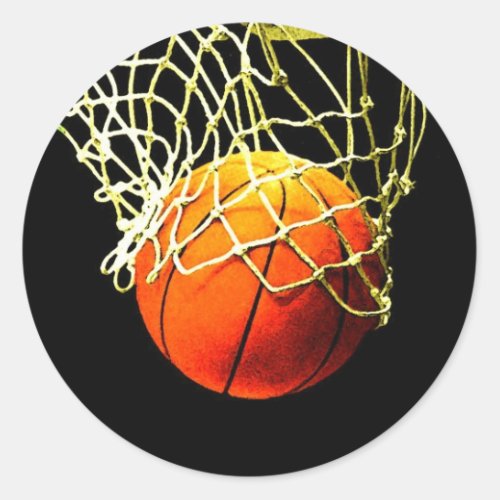 Basketball Ball Classic Round Sticker