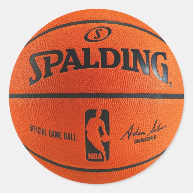 Basketball ball classic round sticker (Front)