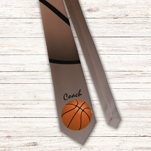 Basketball Ball Coach Player Fan Sports Neck Tie