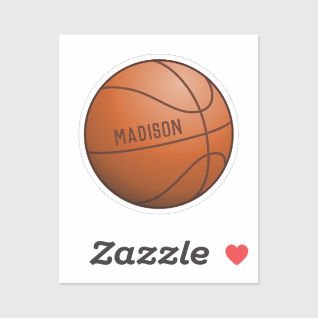 Basketball Ball Custom Name Sticker (Sheet)