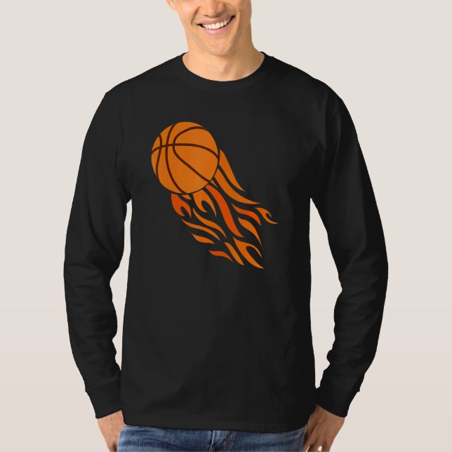 Basketball Ball Fiery Shot Player Mom Dad T-Shirt (Front)