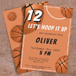 Basketball Ball Fun Sports Kids Birthday  Invitation<br><div class="desc">Basketball Ball Fun Sports Kids Birthday Invitation. The design has a fun text "Let's hoop it up" and basketball balls. Add your information. Great invitation for a basketball theme birthday party.</div>