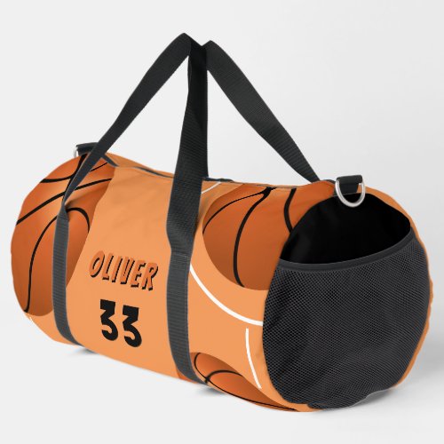 Basketball Ball Fun Sports Player Name Number Duffle Bag