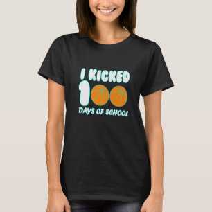 Basketball Ball I Kicked 100 Days of School Teache T-Shirt