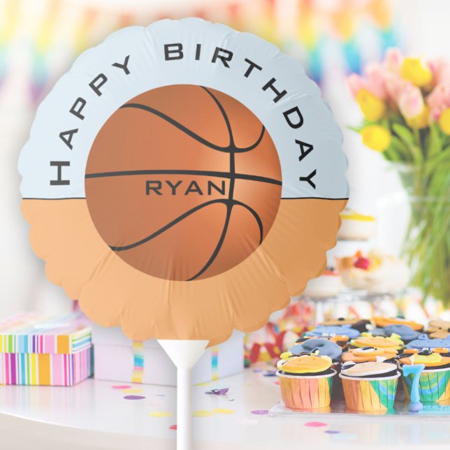Basketball Ball Kid`s Name Happy Birthday Party Balloon (Creator Uploaded)