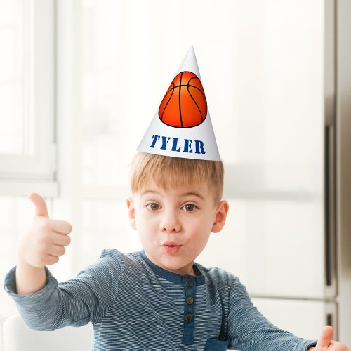 Basketball Ball Kids Name Birthday  Party Hat