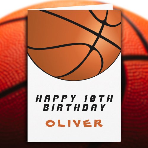 Basketball Ball Modern Boy Happy Birthday Card