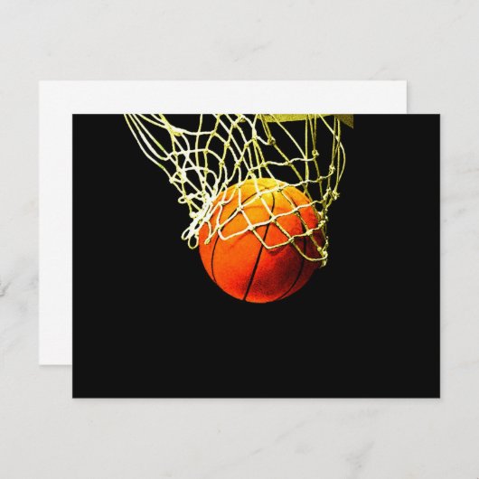 Basketball Ball & Net Invitations (Front/Back)