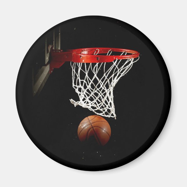 Basketball Ball & Net Magnet (Front)