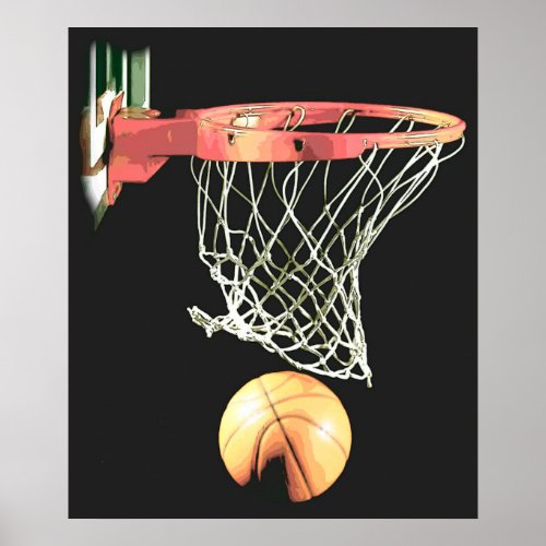 Basketball Ball  Net Poster