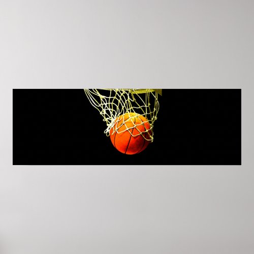 Basketball Ball  Net Print Poster