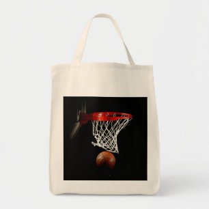 Basketball Ball & Net Tote Bag